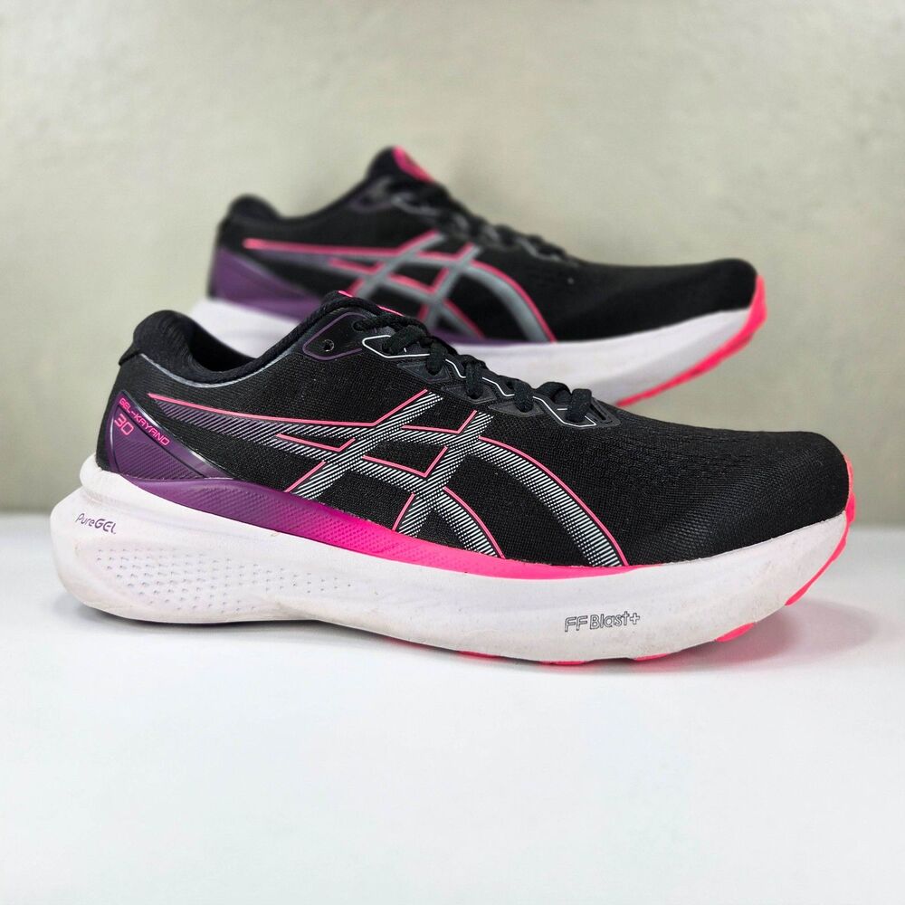 ASICS Gel Kayano 30 Black Pink Purple Womens Running Shoes 1012B357 Sz 10.5